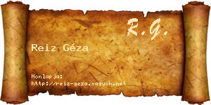 Reiz Géza névjegykártya